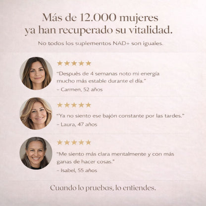 NAD+ con Resveratrol · Vitalidad que se siente - Energía que permanece.