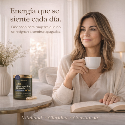 NAD+ con Resveratrol · Vitalidad que se siente - Energía que permanece.